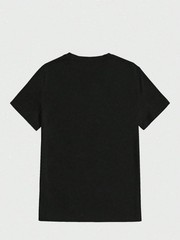 Black Flag My Rules Graphic Print Black T Shirt Punk Rock Style Casual Crew Neck