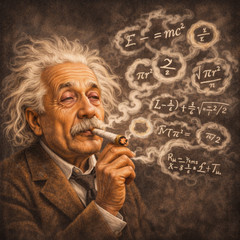 Einstein Smoking Weed Tee | Funny Equations Blazing Through History