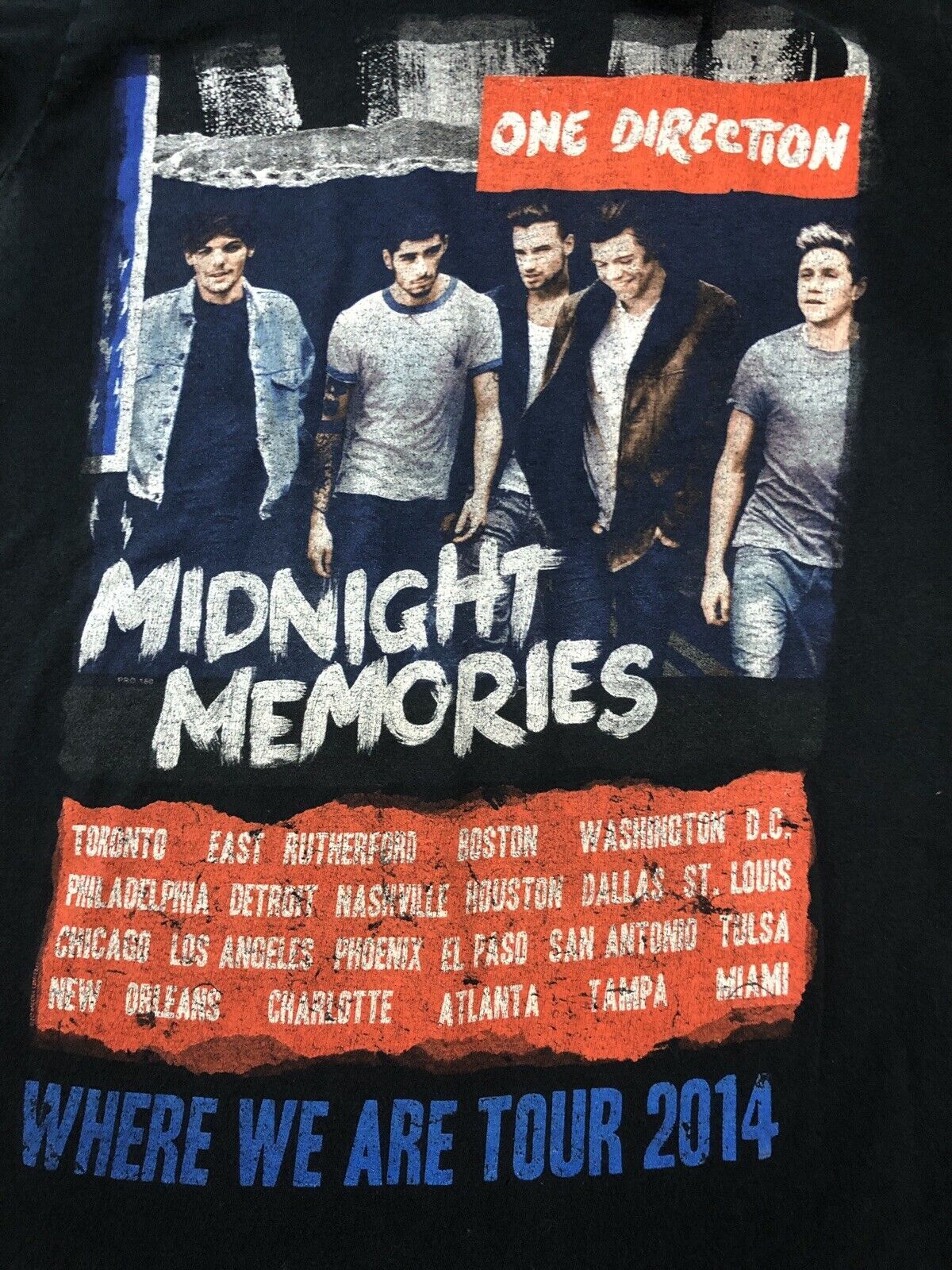 One Direction MIDNIGHT MEMORIES Where We Are Tour 2014 Black All Size Shirt AC61 gallery