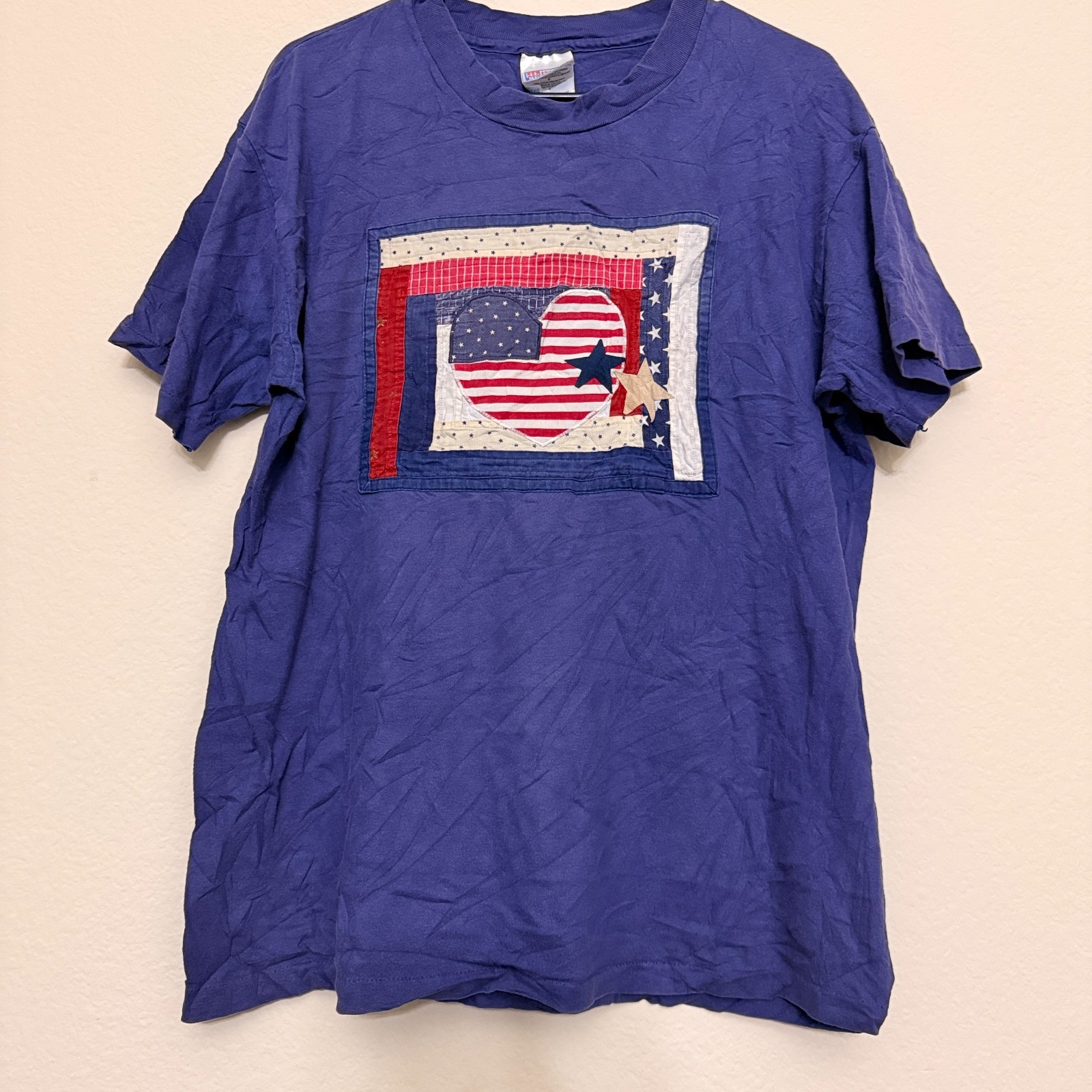 Vintage 90' Quilted USA Tee- Hanes Beefy L gallery