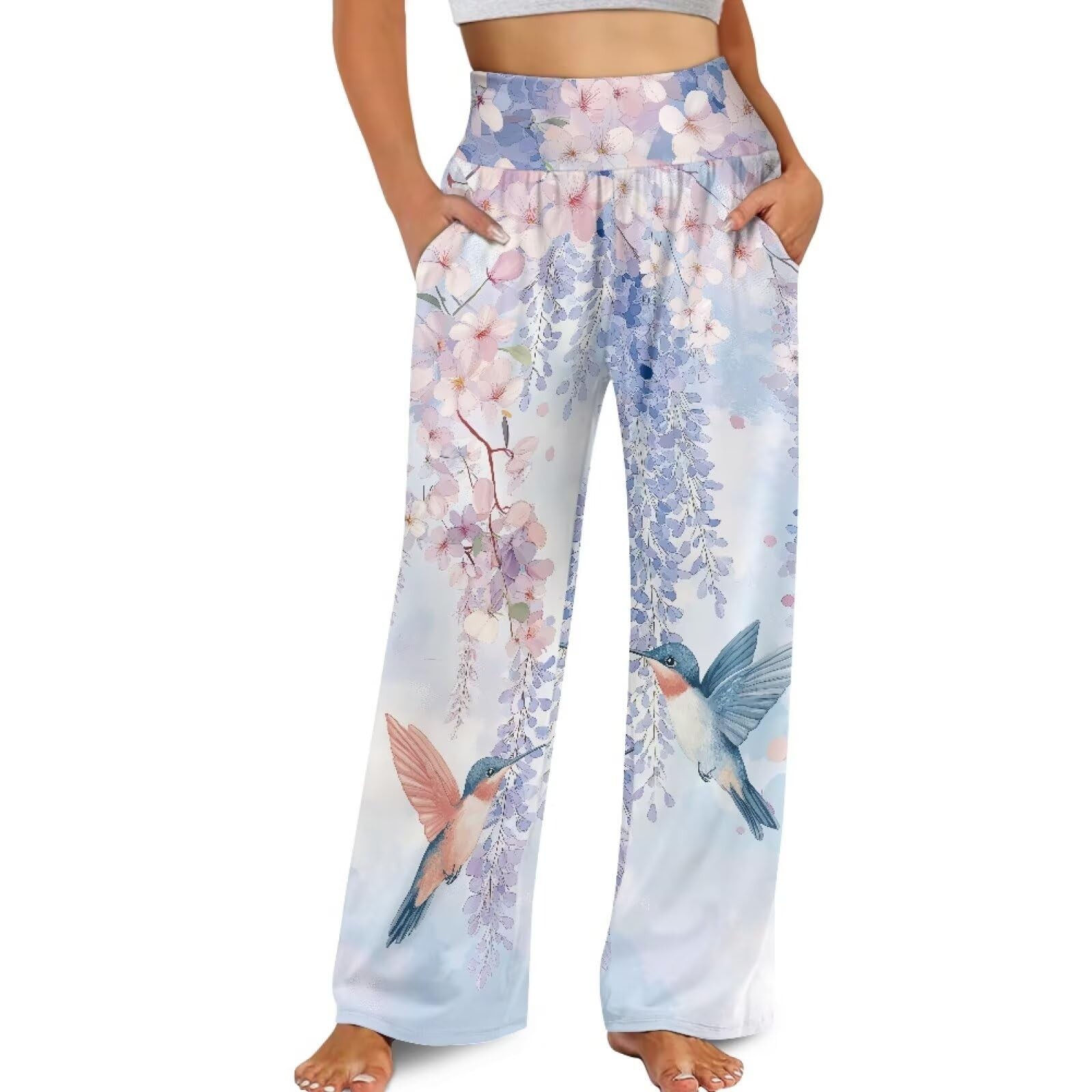 Womens Wide Leg Palazzo Lounge Pants Comfy Yoga High Waisted Sweatpant gallery