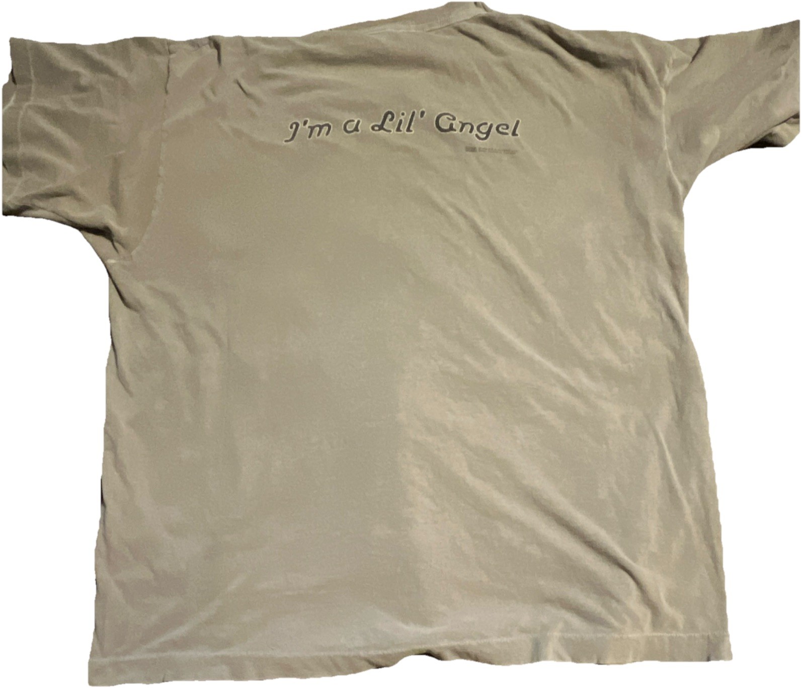 Vintage 1996 "I'm a Lil' Angel" Gray Graphic Tee Men's L Cotton Crew Neck gallery
