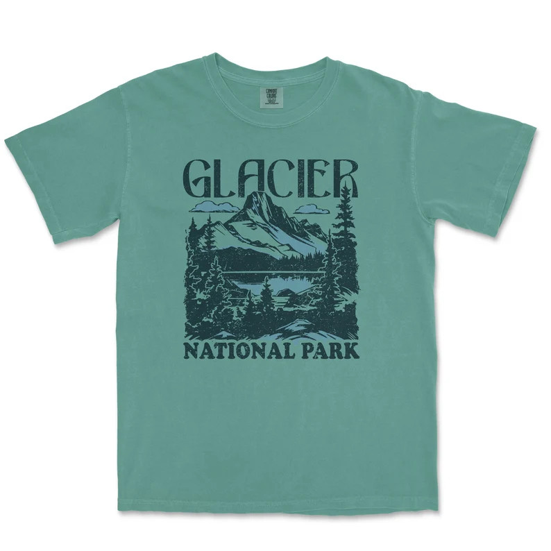 Glacier National Park Comfort Tee Vintage Style Shirt Nature Hiking