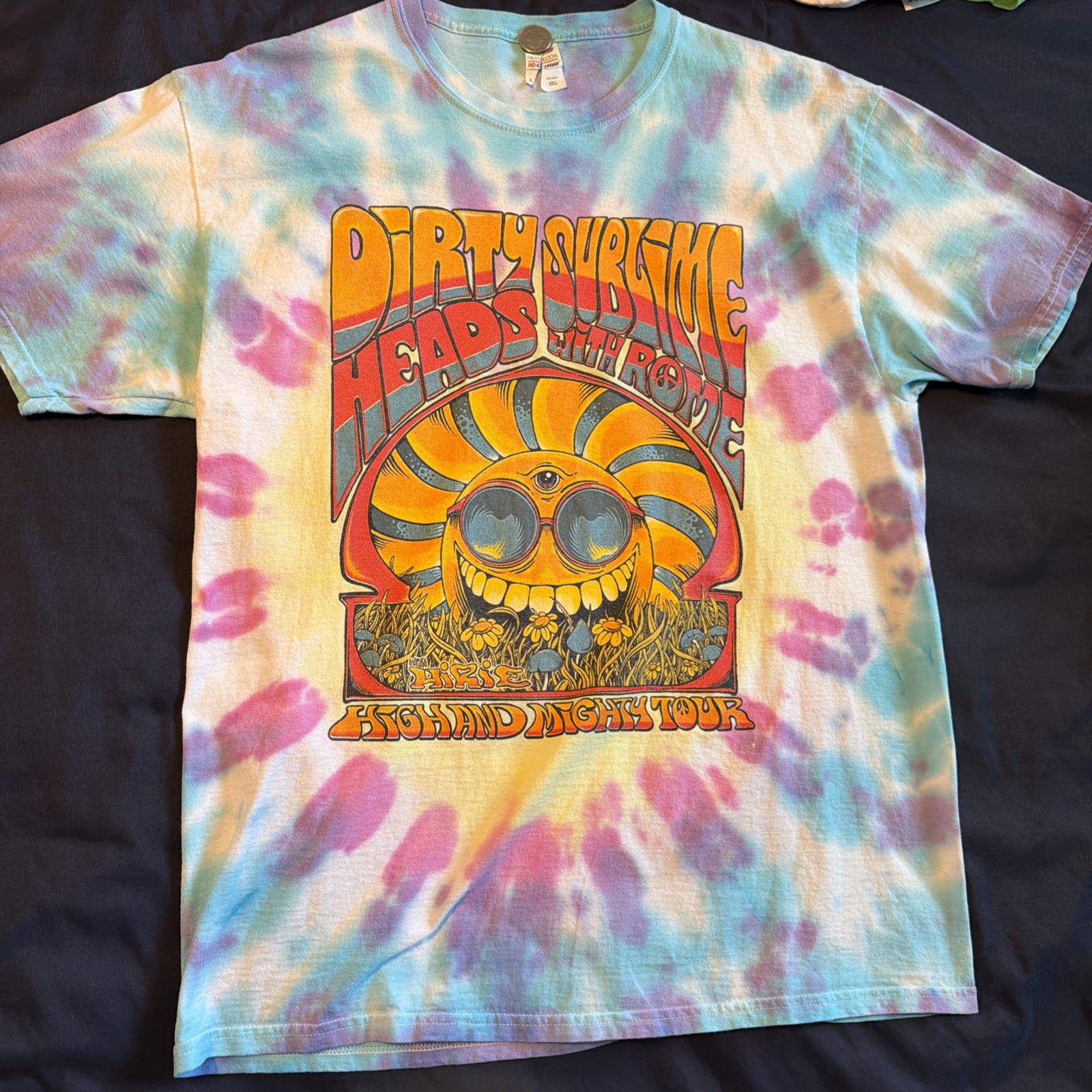 Dirty Heads Sublime w Rome High and Mighty Tour Tie Dye Size L T-Shirt Band Tee gallery