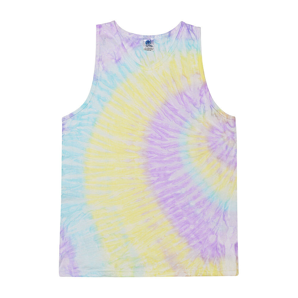 Multi-Color Tie Dye Tank Tops Sleeveless T-Shirts Adult XXL, 100% Cotton gallery