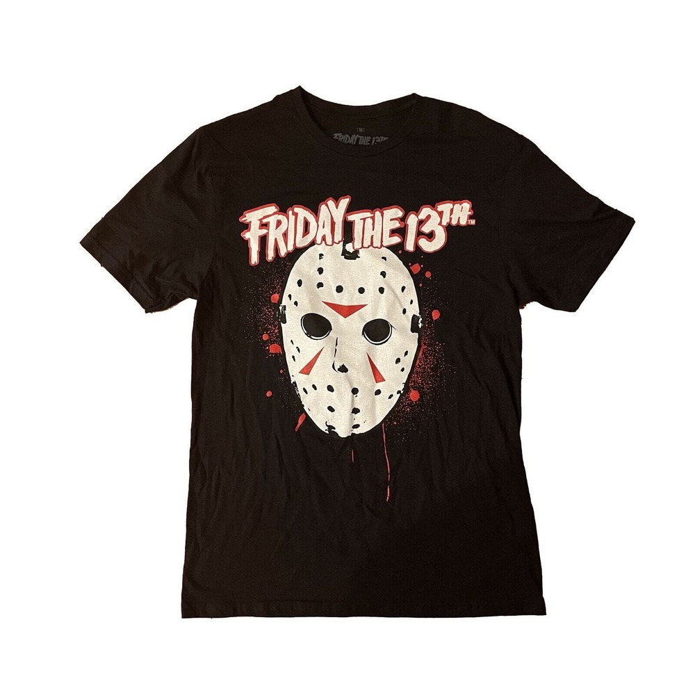 Jason Voorhees Friday the 13th Horror Graphic T-Shirt Black Men’s Medium