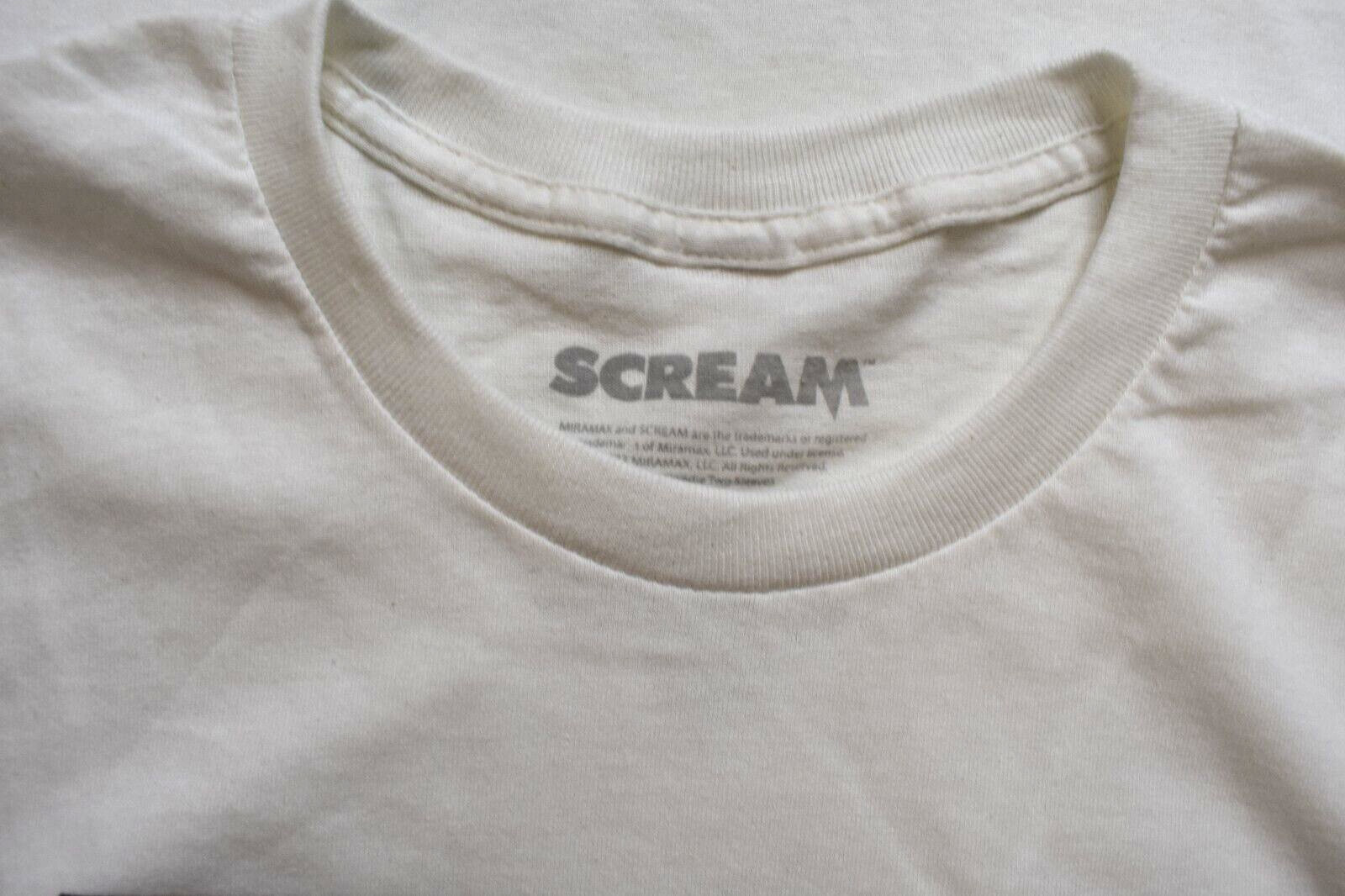 Goodie Two Sleeves Mens Scream Horror Movie Poster Graphic White Shirt New L, XL gallery