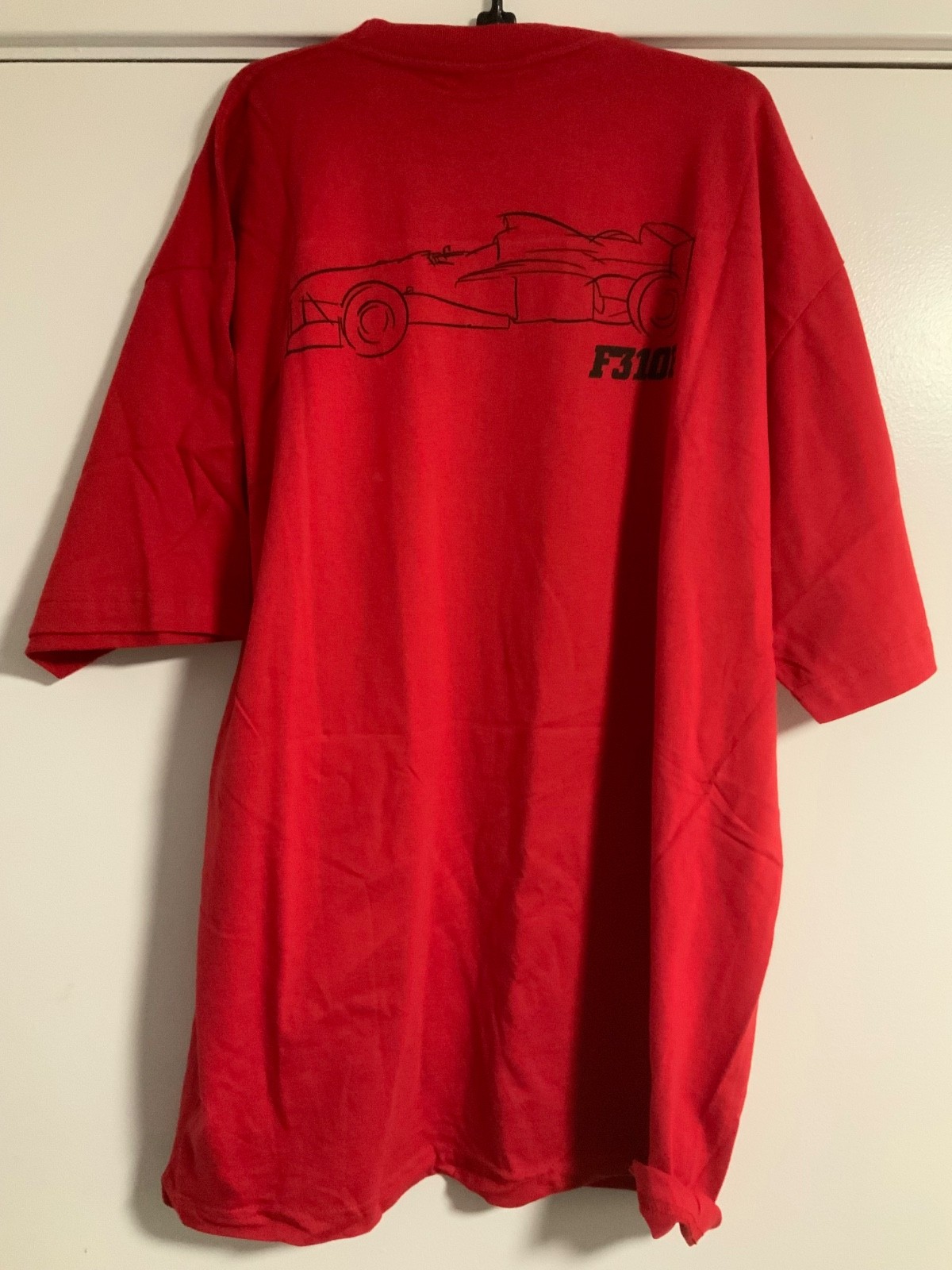 VTG NEW W/TAG 1996 SPA Official Ferrari F310B Double Sided RED Graphic Shirt XXL gallery