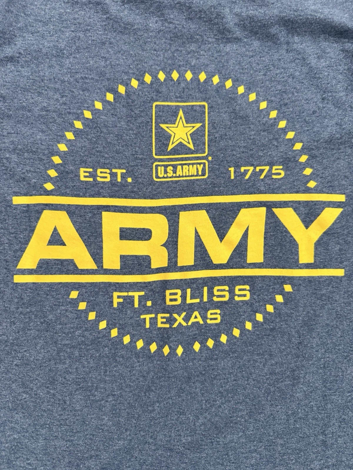 “United States Army Ft Bliss, TX 1775” Double Sided Gray T Shirt - Sz XL - NWT! gallery