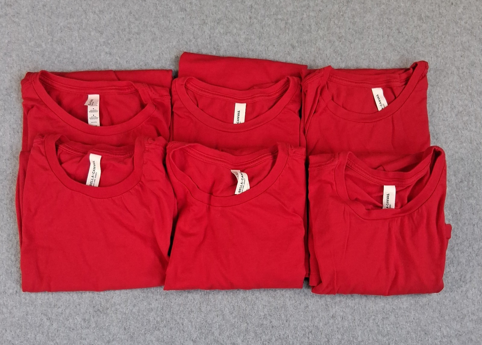 Lot of 6 Bella Canvas Men’s M. Red 100% Cotton Crew Neck Short Sleeve T-Shirt gallery