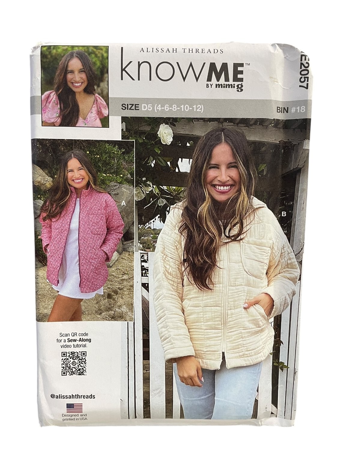 knowME ME2057 Misses Jacket Size D5 4-12 Optional Hood Sewing Pattern