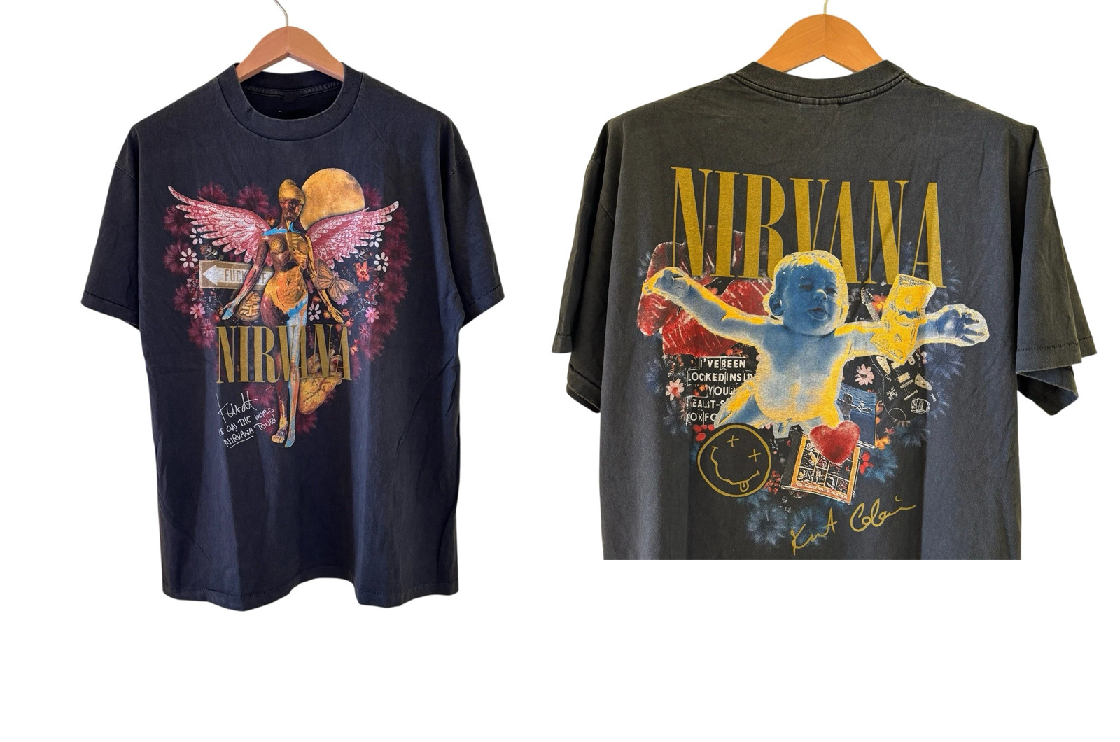 Nirvana In Utero Nevermind Black T-shirt 3D Size S-5XL
