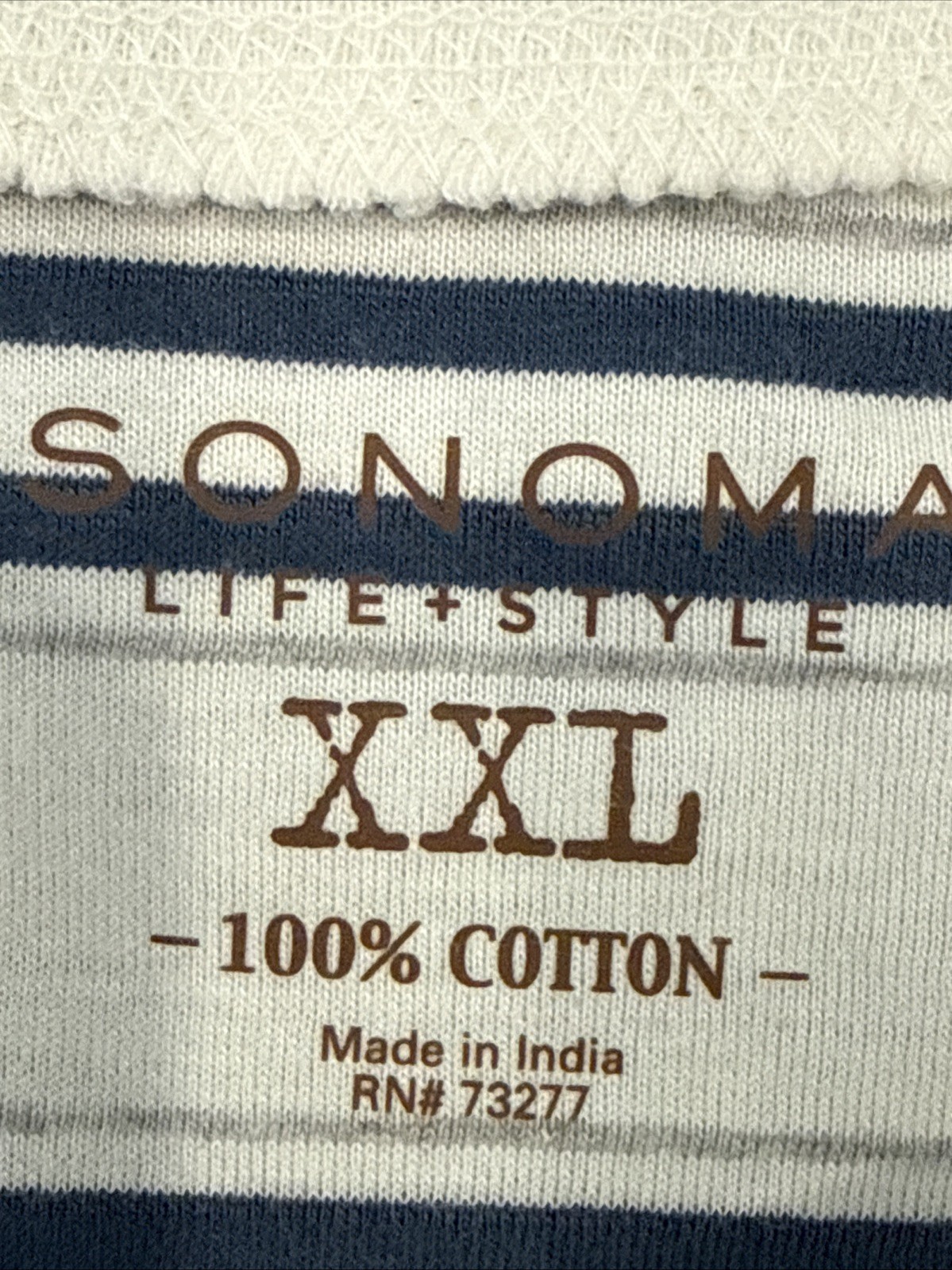 Sonoma Henley Size XXL Off White Blue & Gray Stripes New With Tags gallery