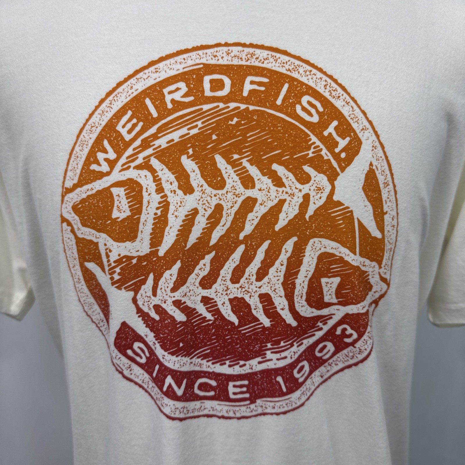 WEIRD FISH Pale Yellow Relaxed Fit Crew Neck Summer T Shirt Size XL gallery