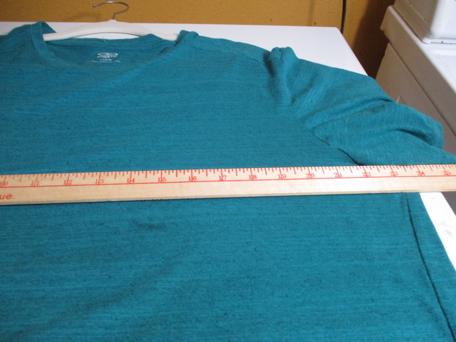 Athletic Works T Shirt Teal Heather Short Sleeve Cotton Poly Blend- Men's Large gallery