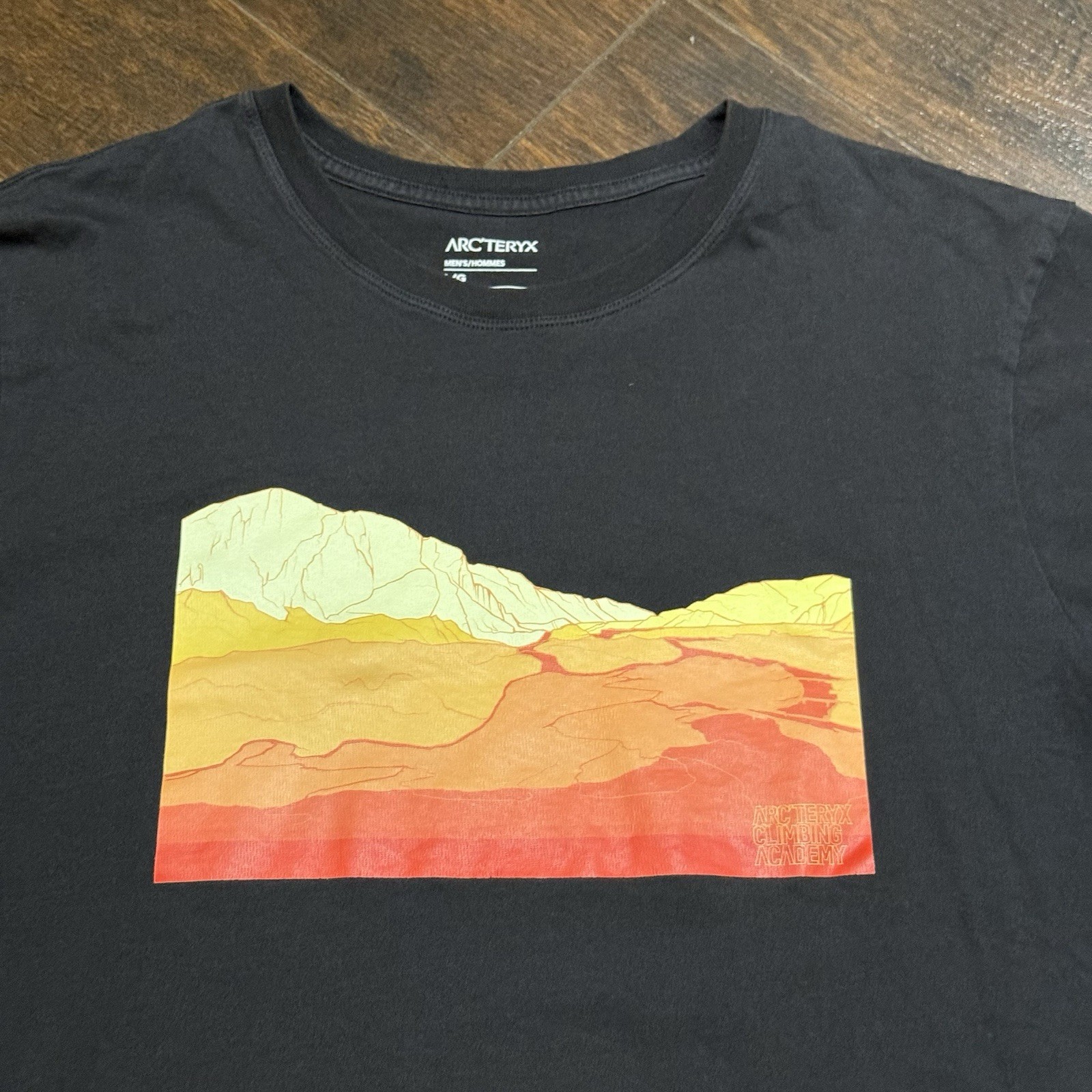 Arc’teryx Climbing Academy Graphic T-Shirt Men’s Size L Black Double Sided Logo gallery