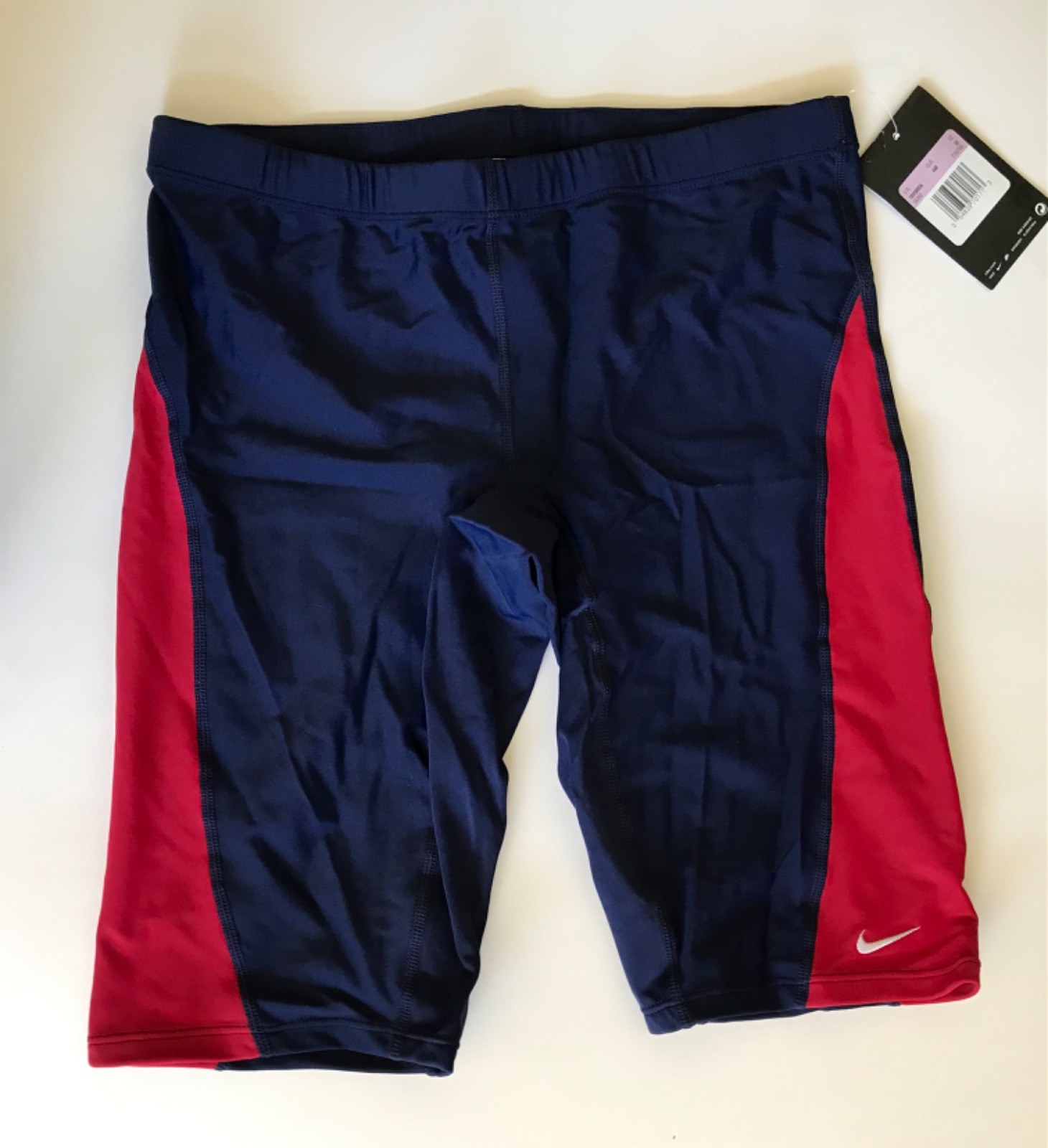 Nike Swim Jammer Shorts Swimsuit Trunks T8SS6024 440 Navy Red Size 32