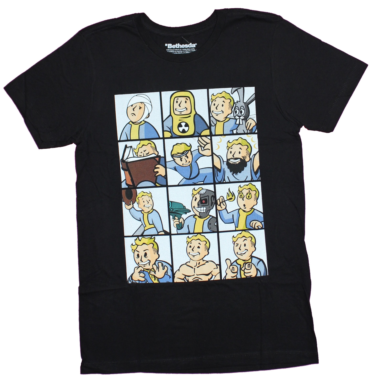 Fallout Mens T-Shirt - Pip Vault Boy Nine Box Actvities Images gallery