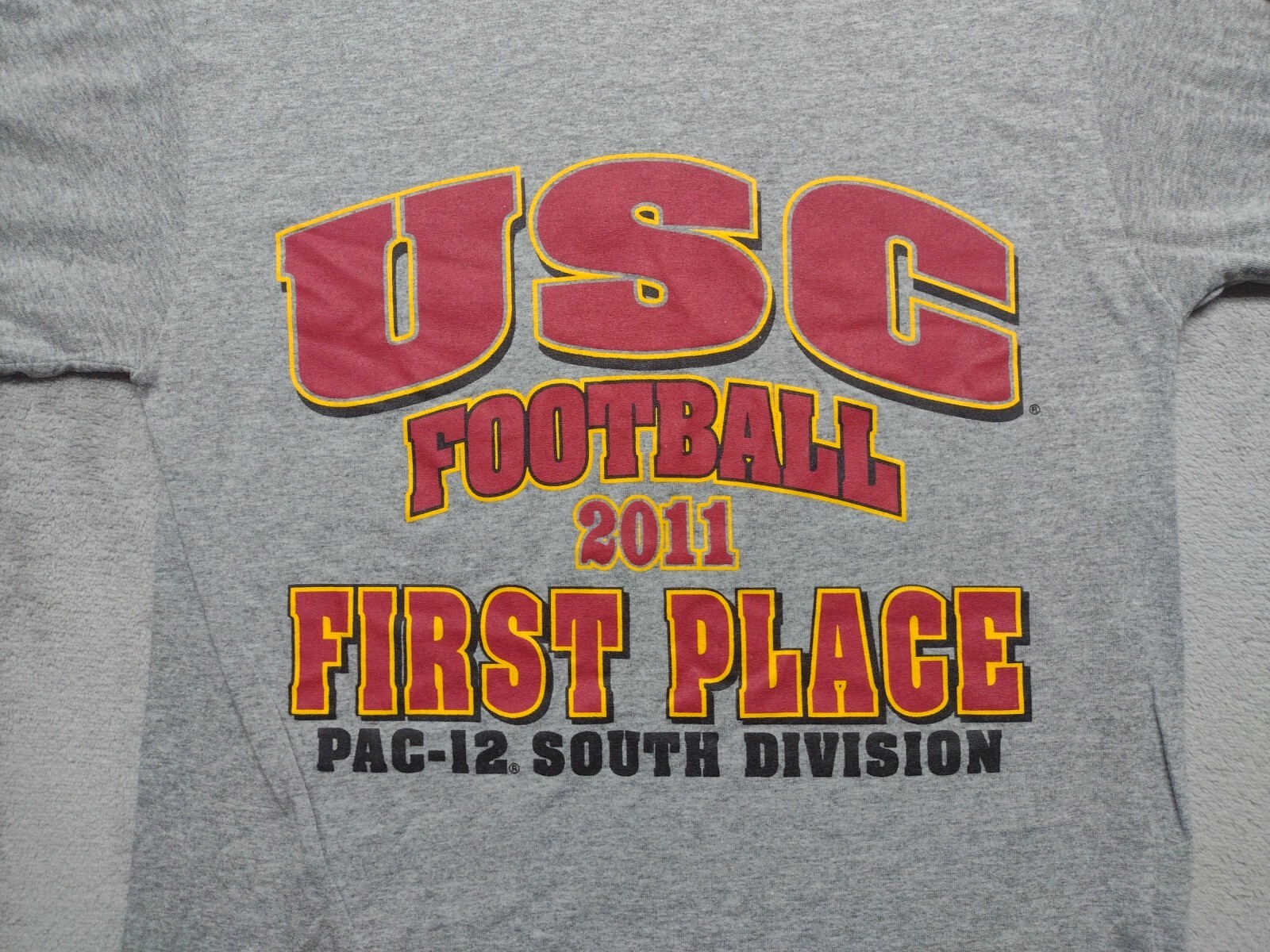 USC Football 2011 Pac 12 Champions T Shirt Russell Athletic Small Gay EUC gallery