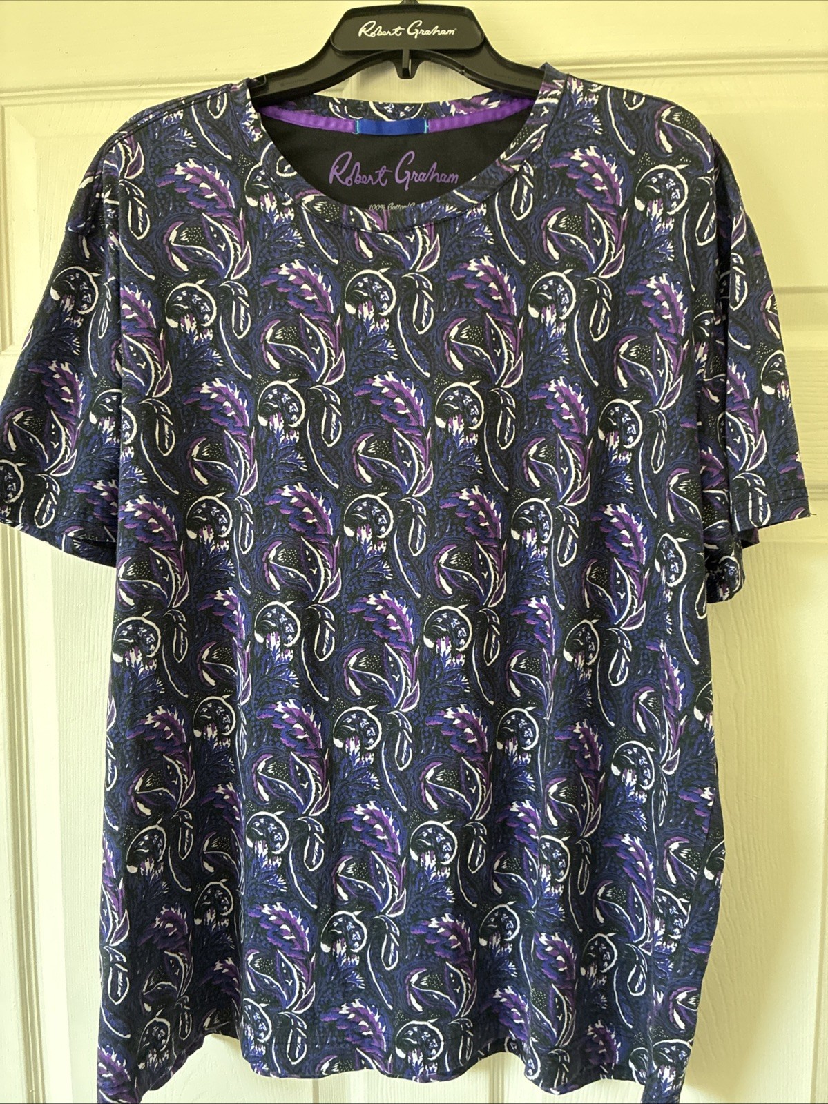 Robert Graham Floral Paisley Short Sleeve T-Shirt 2XL $118 pre-owned gallery
