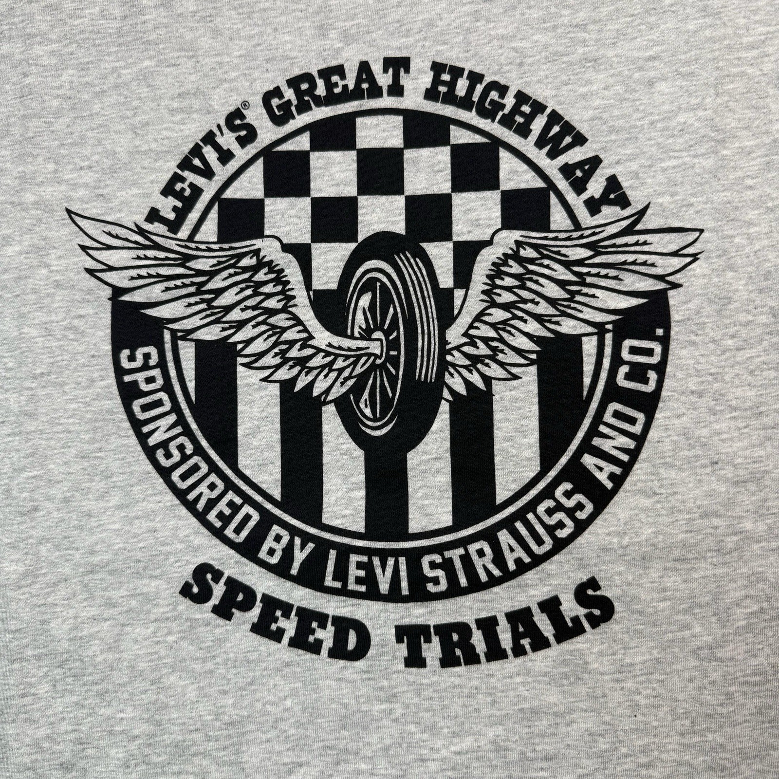 Levis Shirt Mens Large Relaxed Great Highway Speed Trials Short Sleeve Gray NWT gallery