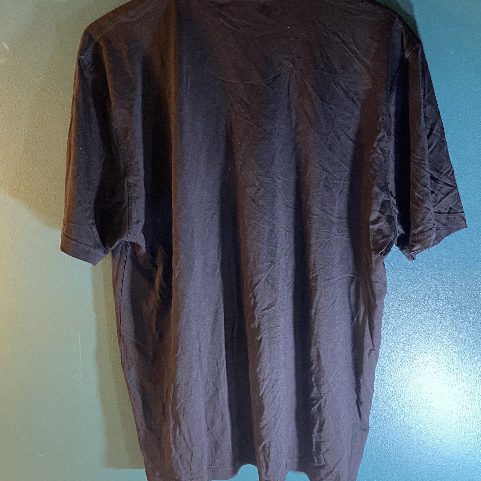 Cumran Short Sleeve Shirt XXL Silk Cotton Black Crewneck gallery