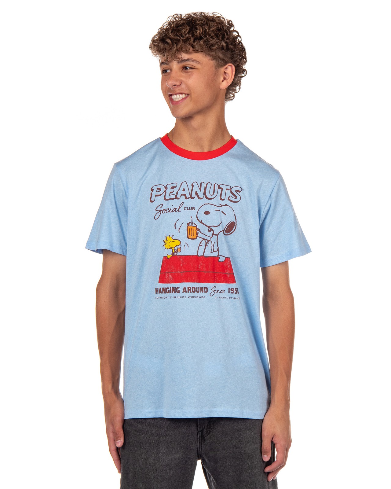 Peanuts Comics T-Shirt Snoopy and Woodstock Social Club Since 1955 Shirt gallery