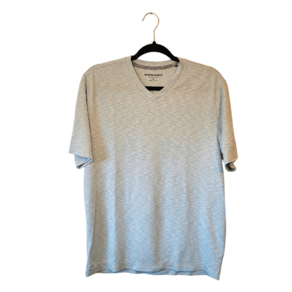 Johnston and Murphy Light Mint Green Slubbed Modal V-Neck T-Shirt