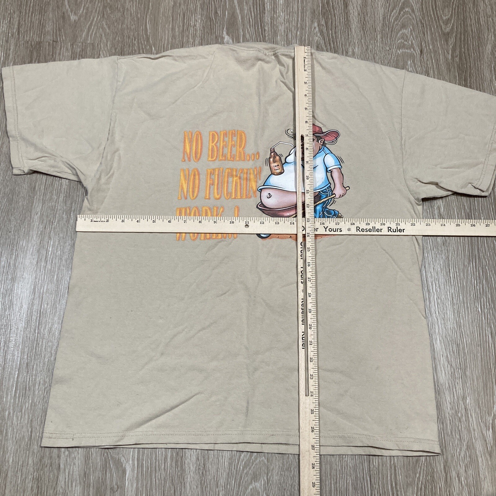 Beer Shirt XL Vintage 90s 00s No Alcohol No Work Funny Parody Humor Y2k Tee gallery