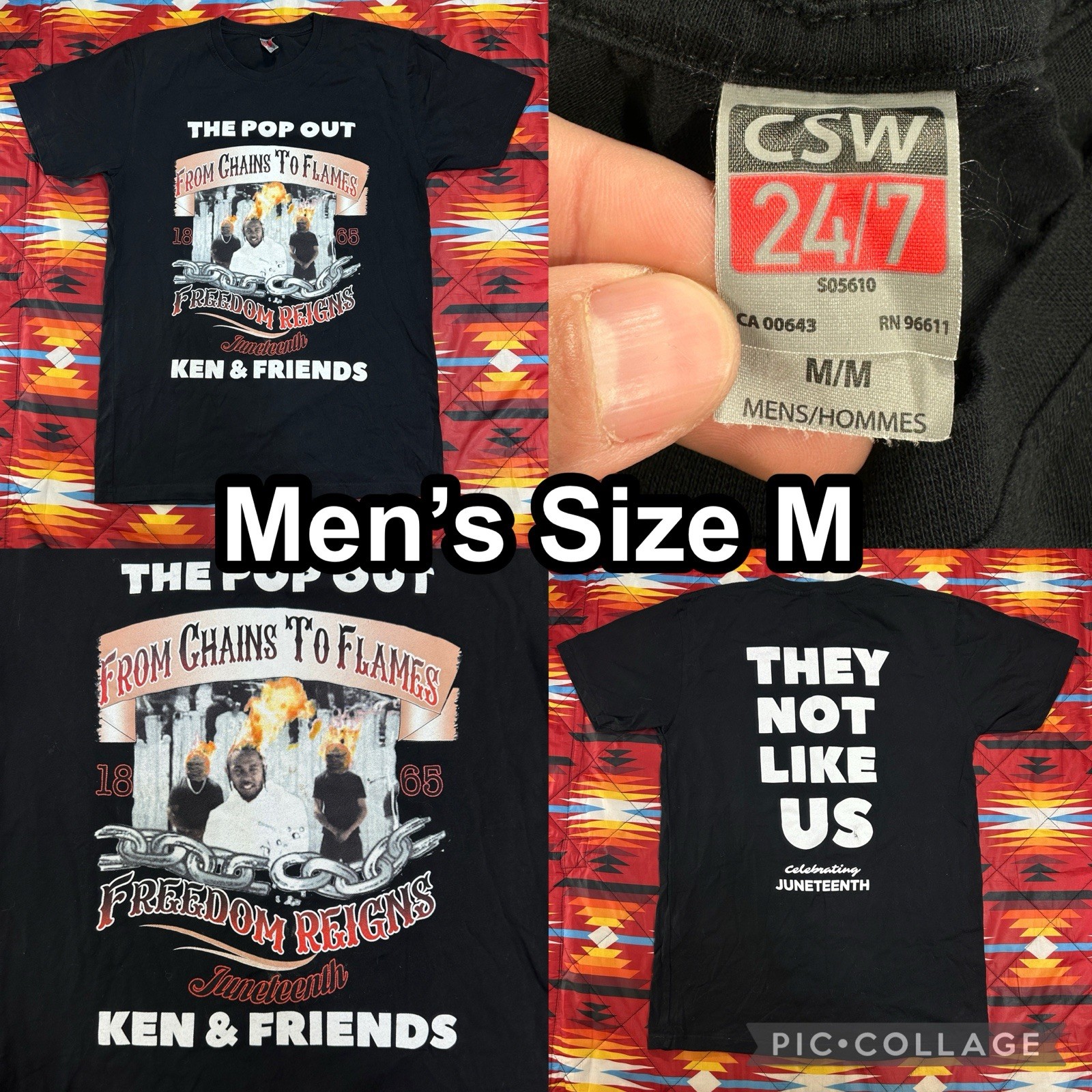 Kendrick Lamar They Not Like Us Black T-Shirt Men’s Size Medium The Pop Out