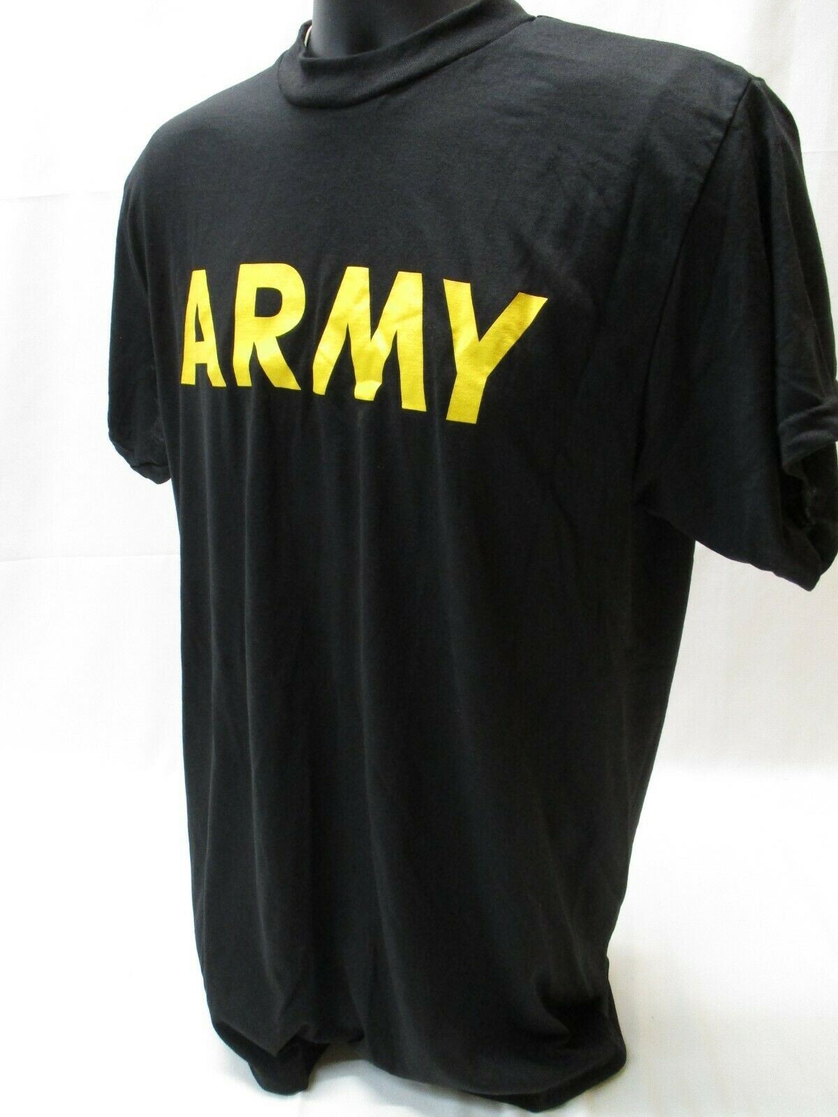 US ARMY BLACK SHORT SLEEVE PT SHIRT APFU TSHIRT ATHLETE PHYSICAL FITNESS UNIFORM gallery