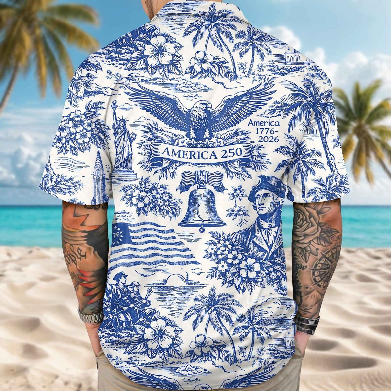 America 250th Anniversary Hawaiian Shirt, 250 Years Of Freedom Button Shirt gallery
