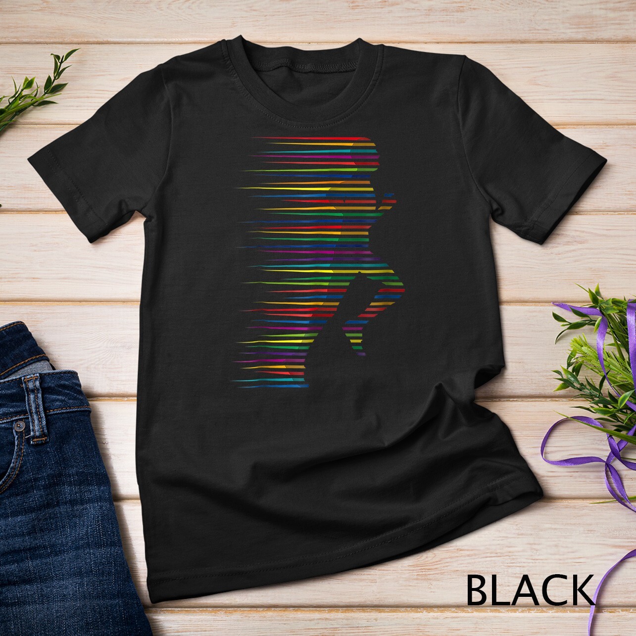 Running T-Shirt Jogging Gym Marathon Abstract Cool Art Tee Unisex T-shirt
