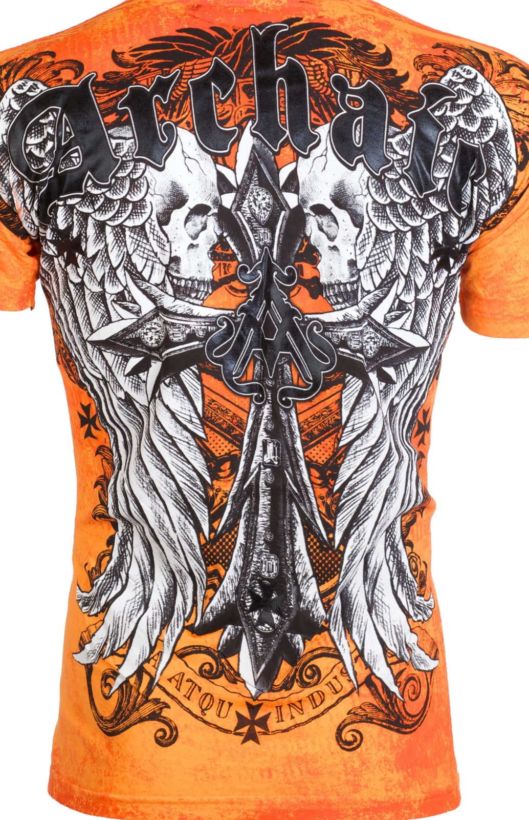 ARCHAIC AFFLICTION Men's T-Shirt LUSTROUS Wings Skull Biker S-5XL $40 gallery