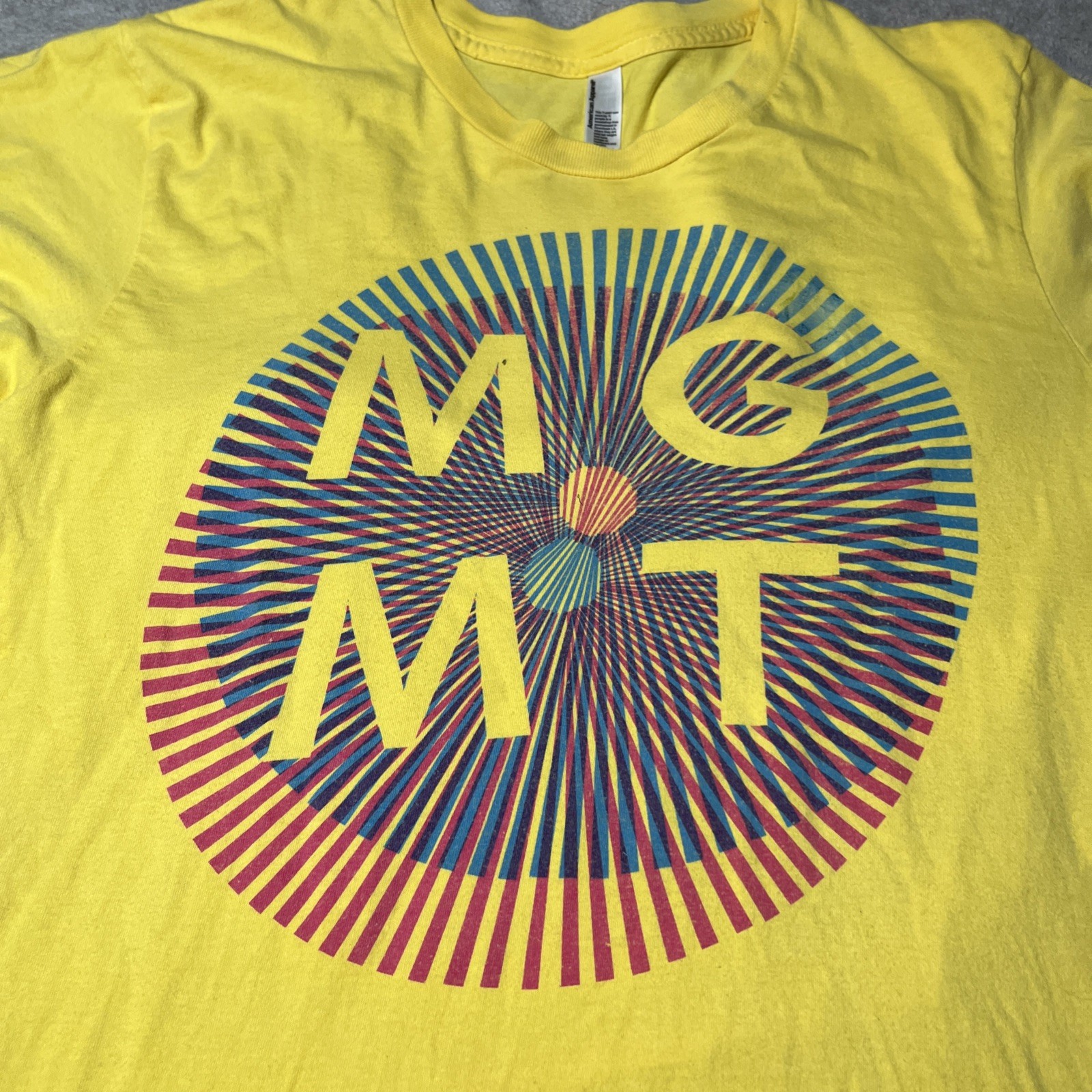 Mgmt Op Art Shirt tee Yellow S band rock vintage y2k gallery