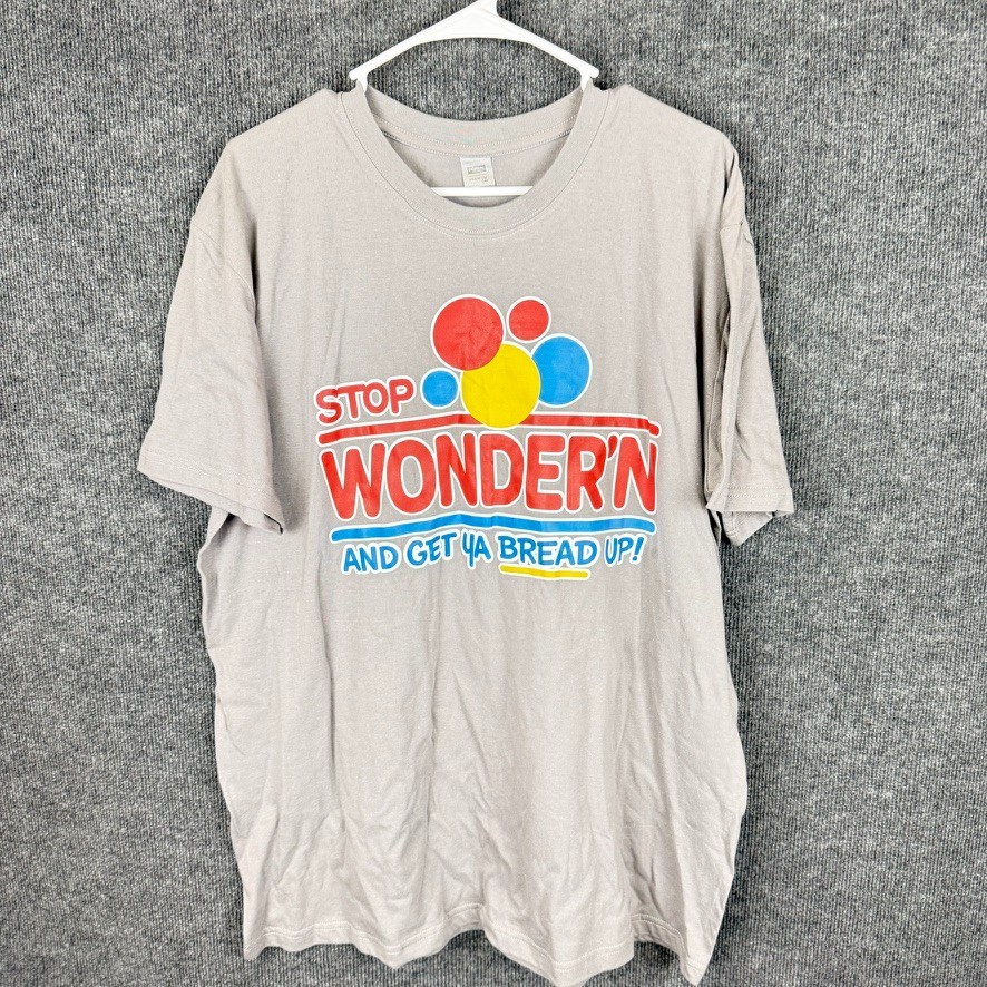 Digiprint Apparel Mens Extra Large XL Gray Stop Wondern Get Ya Bread Up Shirt gallery