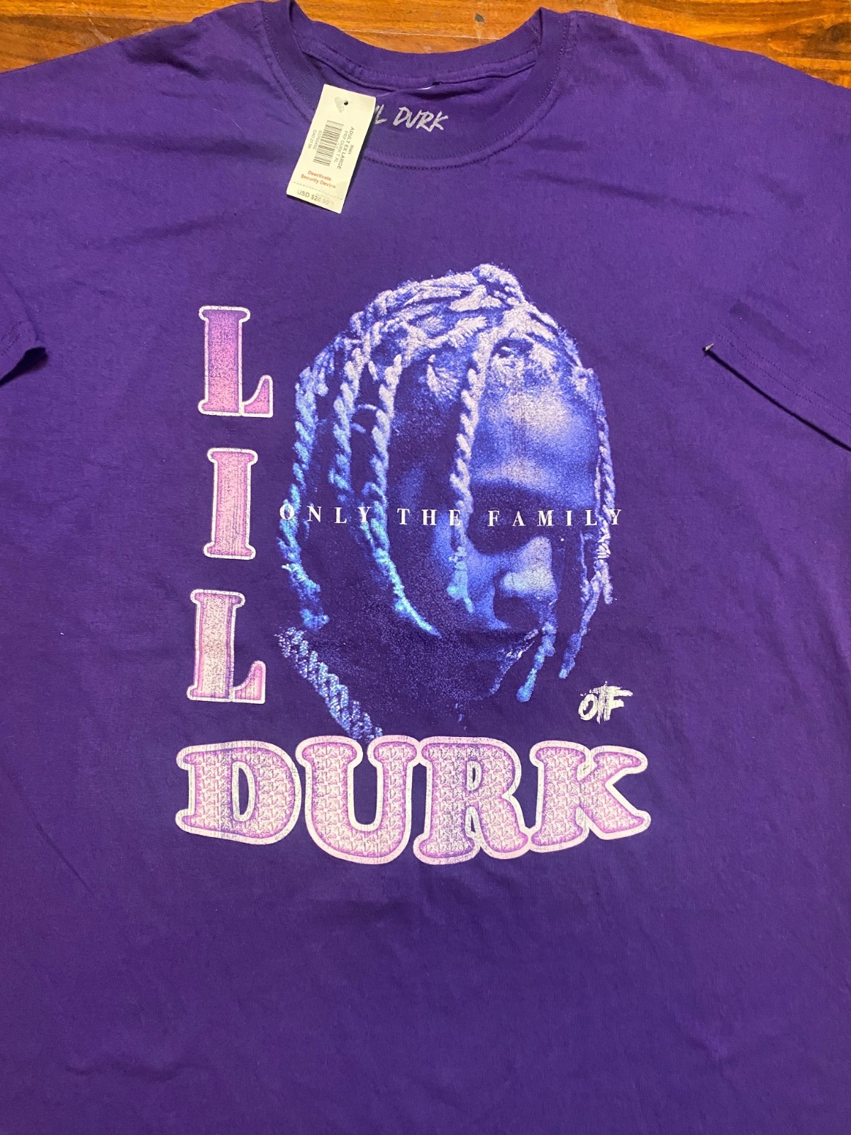 Lil DURK "Only The Family" OTF Purple Graphic Rap Tee Street wear SZ XL-NWT gallery