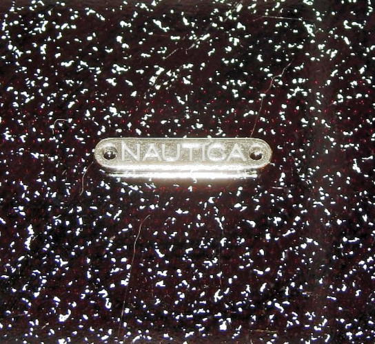 Nautica metal tag from apparel item - silver-tone. 1" Long x 3/16" Tall gallery