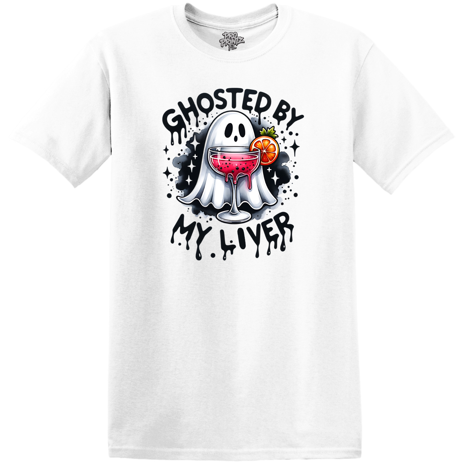Halloween T-Shirt “Ghosted By My Liver” – Choose Your Size & Color