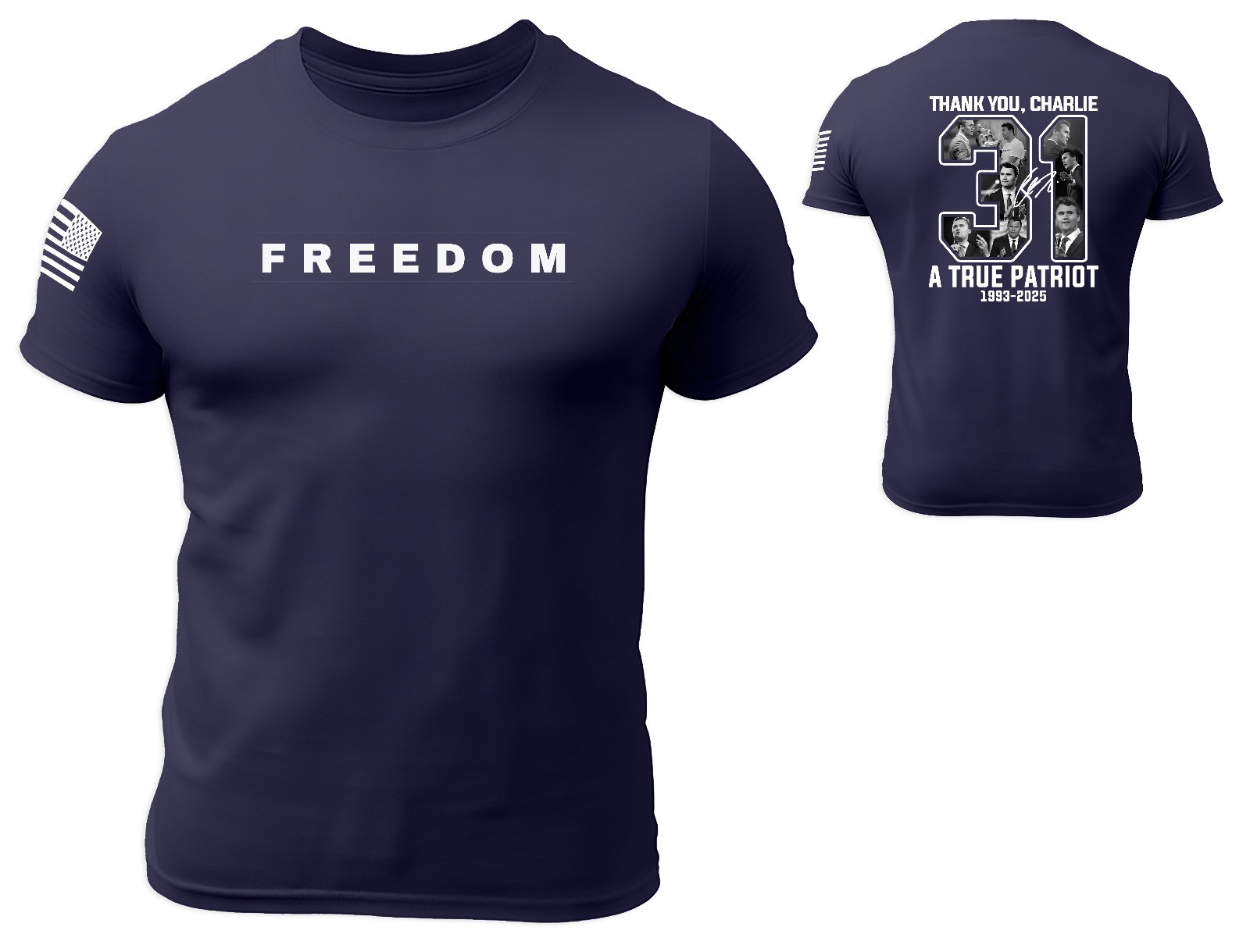 Freedom Charlie Kirk Shirt, Thank You Charlie 31 Shirt 100% Cotton soft style gallery