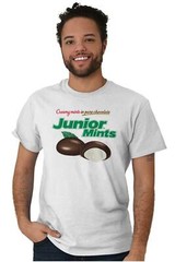 Junior Mints Creamy Candy in Pure Chocolate Womens or Mens Crewneck T Shirt Tee