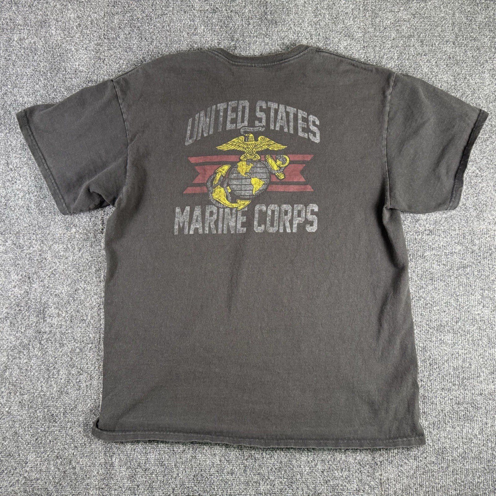 Marines Shirt Men L Black Graphic Crew Military Logo gallery