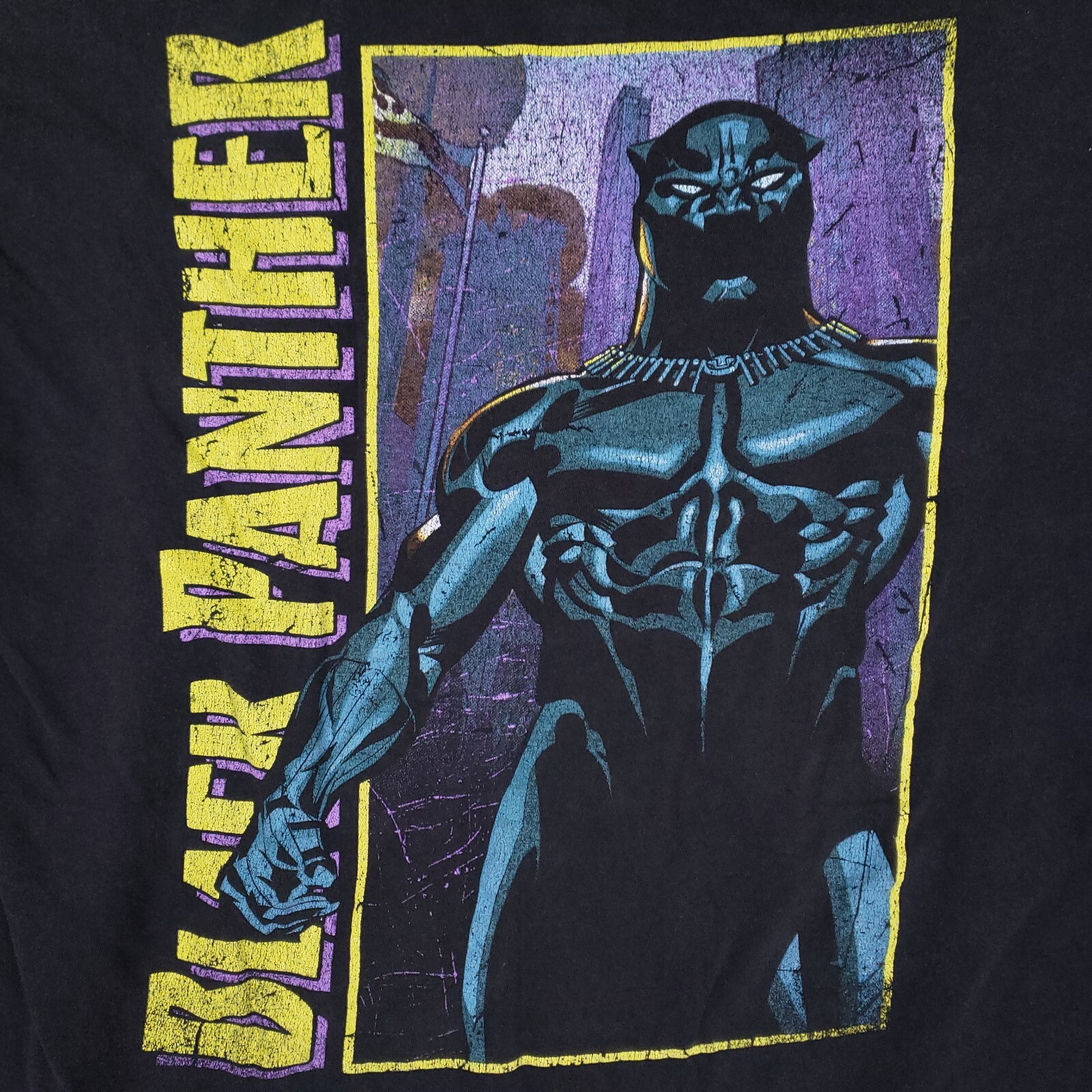 Marvel Black Panther T Shirt Large Black Superhero Graphic Tee Comic Style gallery