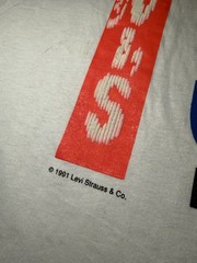 Vtg 90s BUTTON YOUR FLY LEVI’S 501 Tab Variant T Shirt Neon XL Single Stitch USA