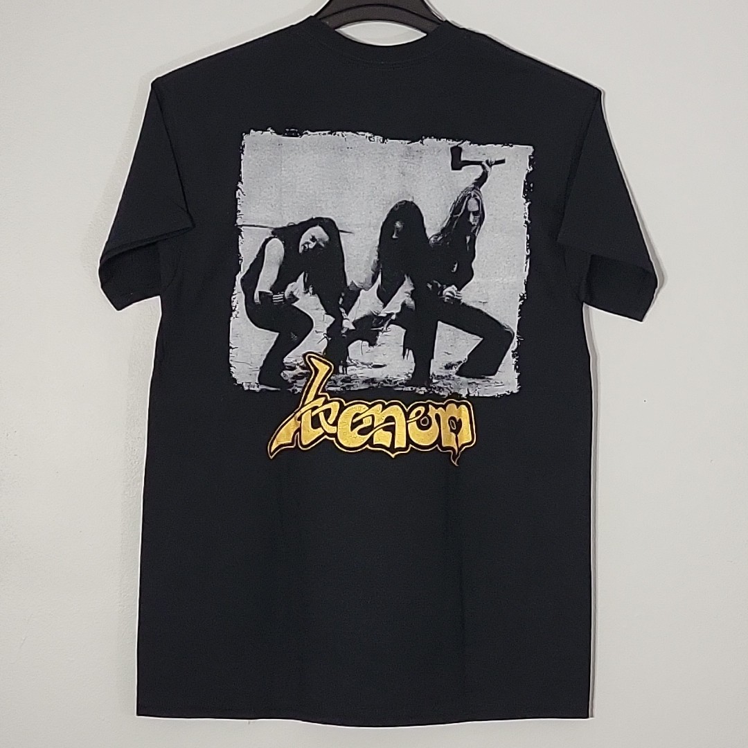 VENOM Welcome To Hell M MEDIUM T-Shirt Black Mens Shiny Gold Band Logo gallery