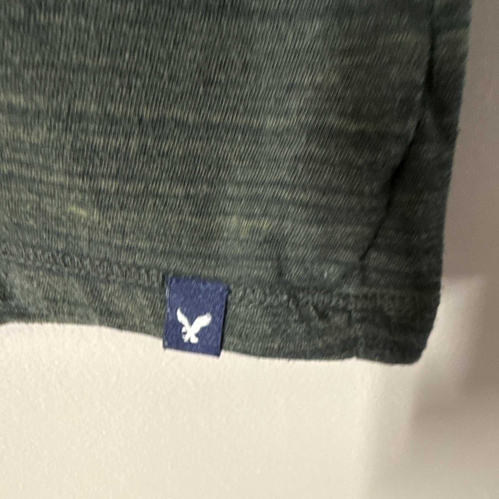 American Eagle Seriously Soft V-Neck Striped Tee Short Sleeve L Green gallery