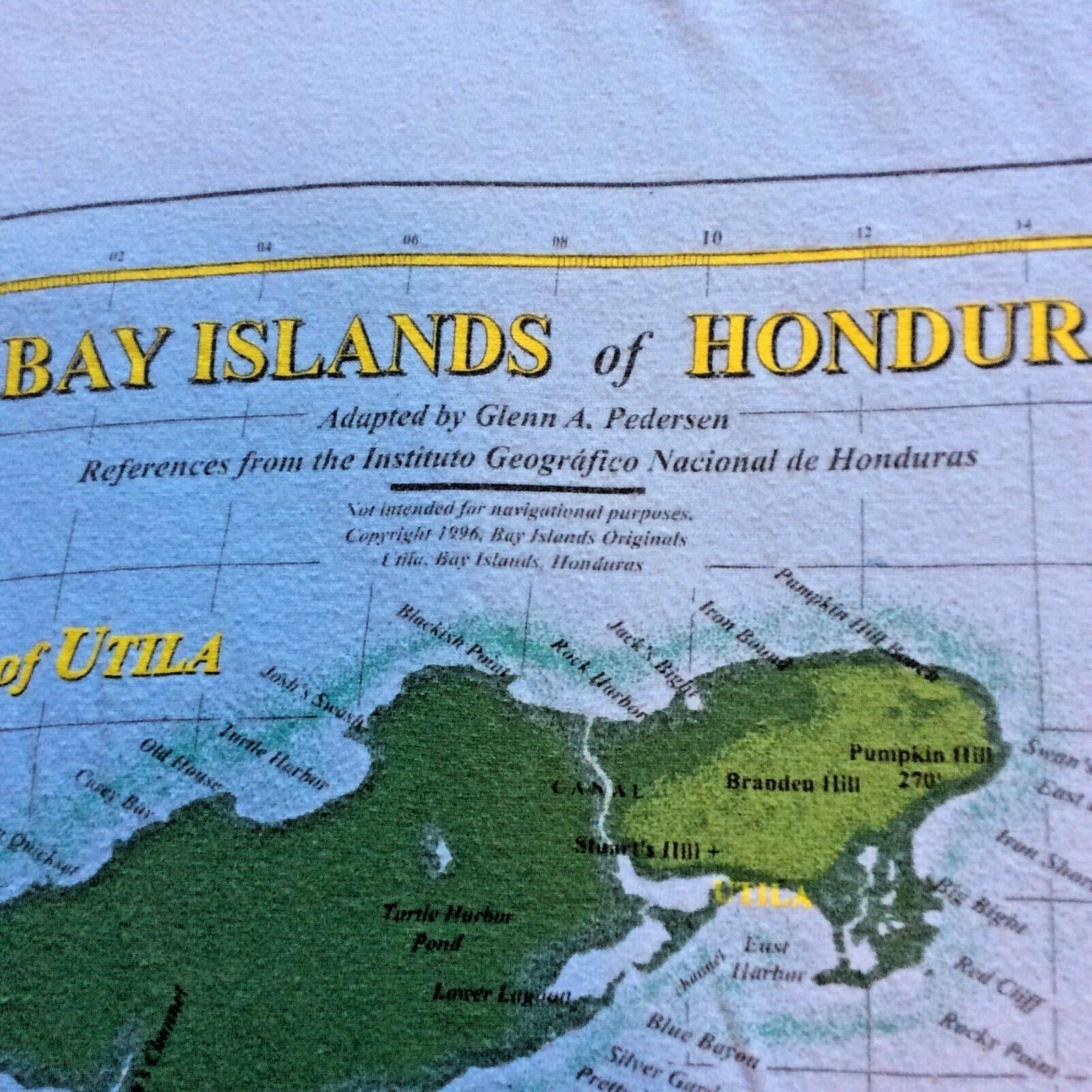 Maknudo Bay Islands Honduras Map Light Blue 3XL T Shirt Vacation Beach Sea Ocean gallery
