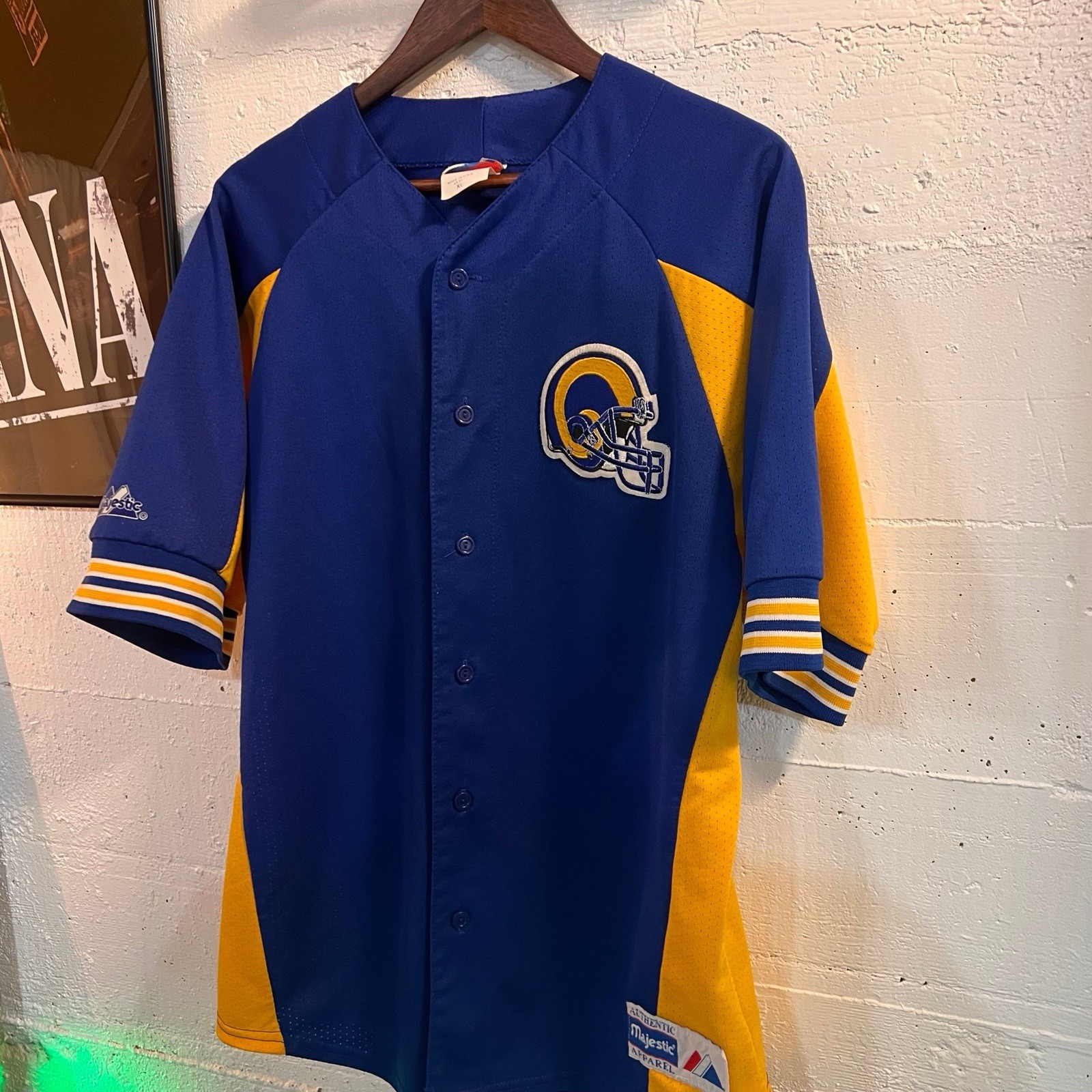Vintage 90's Los Angeles Ram's Majestic Baseball Jersey Size XL Made In USA gallery