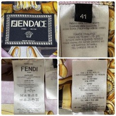 Fendi Fendace Zucca & Barocco Pattern Silk Shirt XL