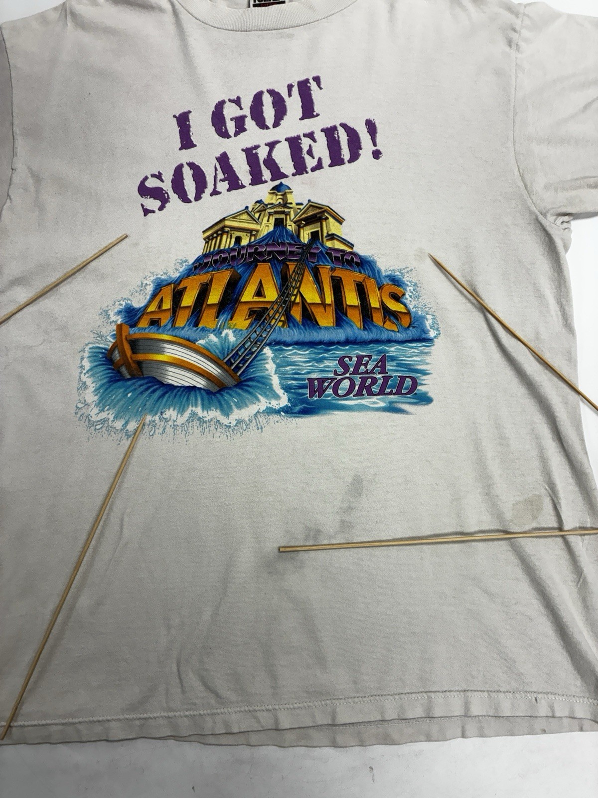 Vintage I Got Soaked Journey To Atlantis Sea World T-Shirt Size XL gallery